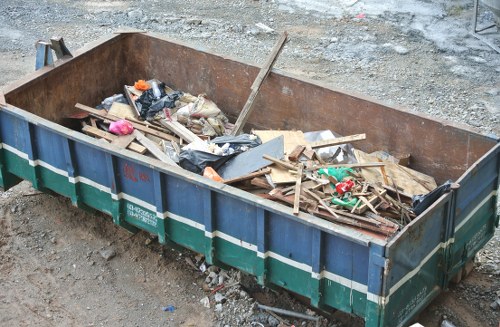 Waste collection trucks operating in Docklands