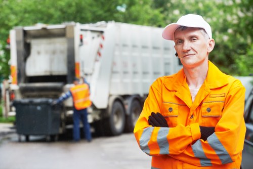 Professional home clearance team at work in a Docklands property