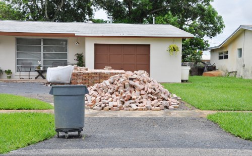 Professional waste collection in a commercial area
